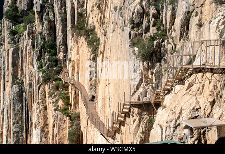 Il tratto finale del percorso da El Caminito del Rey in Malaga, Spagna Foto Stock