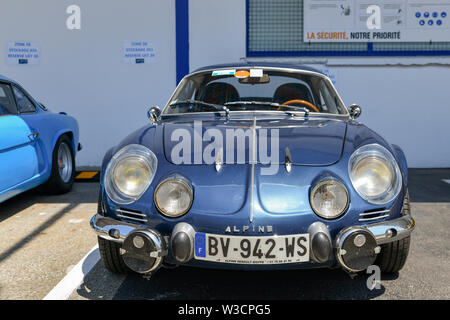 DIEPPE, Francia - 30 giugno 2018: Renault Alpine modele auto 110 Berlinette V85 sull'esposizione vintage e Classic Cars. Foto Stock