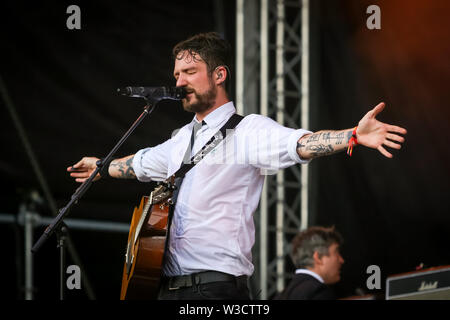 Zagabria, Croazia - 25 Giugno 2019 : Frank Turner & The Sleeping anime esegue il quattordicesimo Festival INmusic situato sul lago Jarun a Zagabria, croato Foto Stock