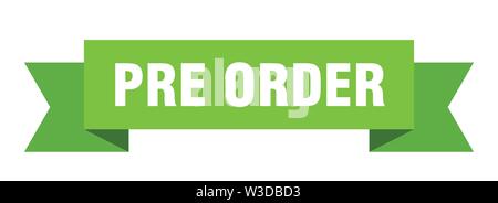 Pre ordine nastro. pre ordine segno isolato. pre ordine banner Illustrazione Vettoriale
