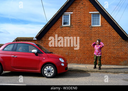 Alloggi sociali, a Alderton, Suffolk, Regno Unito. Foto Stock