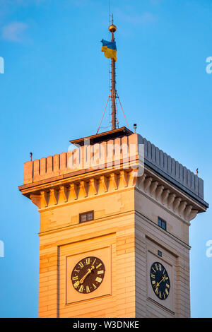 Torre dell'orologio del municipio di Lviv, Ucraina Foto Stock