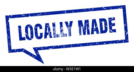 Localmente messi a segno. realizzato localmente square discorso bolla. Realizzato localmente Illustrazione Vettoriale