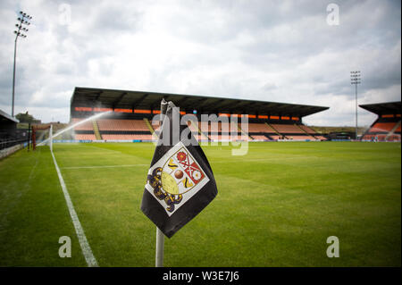 Vista generale dello stadio a monte della pre stagione amichevole tra Barnett / Wycombe Wanderers all'alveare, Londra, Inghilterra il 13 luglio 2019. Ph Foto Stock