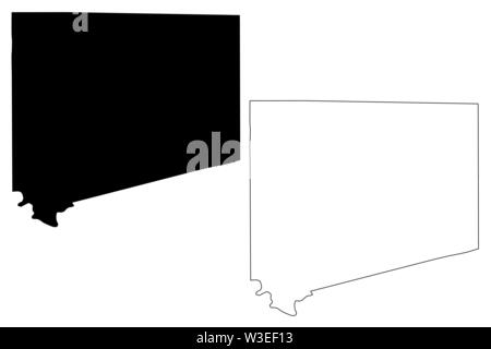 Johnson County, Texas (contee in Texas, Stati Uniti d'America,USA, Stati Uniti, US) mappa illustrazione vettoriale, scribble schizzo Johnson mappa Illustrazione Vettoriale