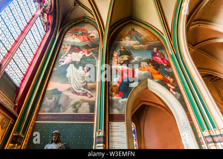 Parigi, Francia, settembre 07, 2016 : gli interni e i dettagli di Saint-Gervais chiesa, settembre 07, 2016 a Parigi, Francia Foto Stock