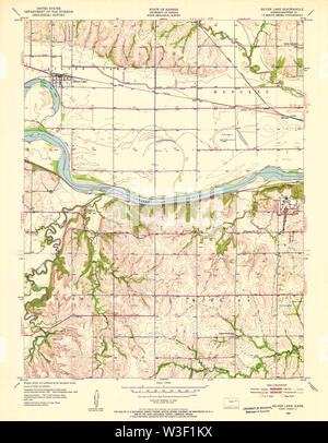 USGS TOPO Map Kansas KS Silver Lake 512522 1952 24000 Restauro Foto Stock