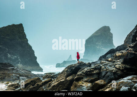 Tregurrian, vicino a Newquay, Cornwall, Inghilterra, Gran Bretagna, UK. Foto Stock