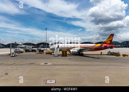 Lantau, Hong Kong - 22 Giugno 2018 : vista interna dell'aeroporto in pista Foto Stock