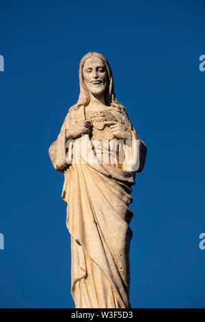 La scultura di Gesù Cristo nell'eremo Virge de la Peña, bianco villaggio di Mijas. Provincia di Malaga Costa del Sol. Andalusia, Spagna del Sud Europa Foto Stock