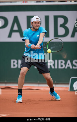 Lucas Pouille dalla Francia durante il giorno 11 del francese si apre il 31 maggio 2019 a Parigi, Francia Foto Stock