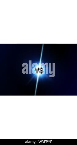 Neon blu logo versus vs lettere per lo sport e per lottare contro la concorrenza. Vs Battle Match, concetto di gioco competitivo rispetto a illustrazione vettoriale Illustrazione Vettoriale