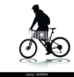 Uomo Bicicletta Equitazione silhouette - vettore Illustrazione Vettoriale