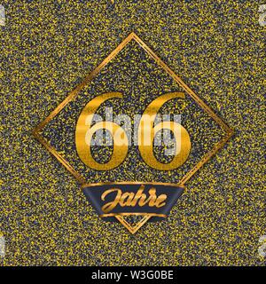 Il tedesco numero aureo sessantasei anni (66 anni) la celebrazione del design. Anniversario numero aureo con lusso sfondi per la tua festa di compleanno Illustrazione Vettoriale