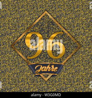 Il tedesco golden numero Novanta-sei anni (96 anni) la celebrazione del design. Anniversario numero aureo con lusso sfondi per la tua festa di compleanno Illustrazione Vettoriale