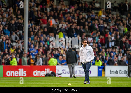 Appena nominato Responsabile del Chelsea Frank Lampard è accolto su per il passo avanti del Chelsea pre stagione amichevole contro Bohemian FC a Dublino. Punteggio finale 1-1. Foto Stock