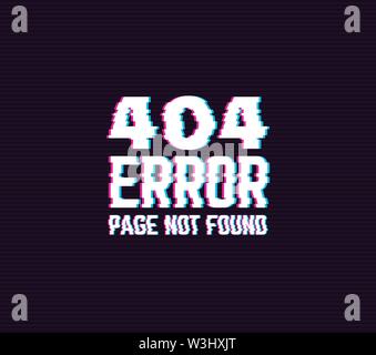 Errore 404 glitch segno Illustrazione Vettoriale