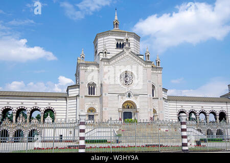 Cimitero Monumentale, il Cimitero Monumentale di Milano Italia. Uno dei grandi cimiteri di Europa, l'entrata principale & Famedio, hall of fame Foto Stock