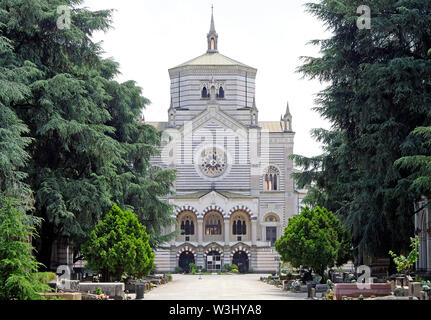 Cimitero Monumentale, il Cimitero Monumentale di Milano Italia. Uno dei grandi cimiteri di Europa, l'entrata principale & Famedio, hall of fame Foto Stock