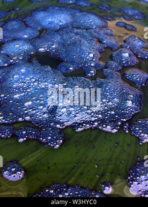 Close up , Natura tessuto di tintura con indaco sfondo acqua Foto Stock