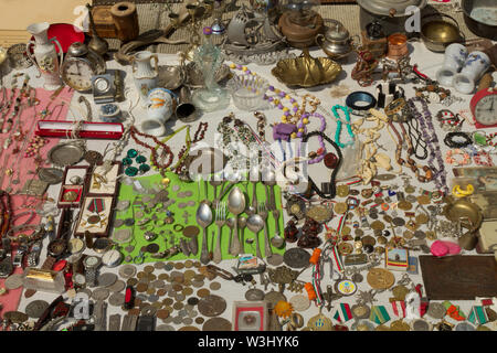 Mercato di antiquariato tabella immagine. Foto Stock