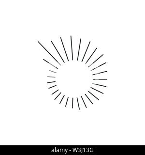 Le linee radiali o sun i raggi nel cerchio di forma a spirale . Icona di esplosione. Illustrazione Vettoriale . Vintage Logo rotondo . Manoscritte elemento di design . Abstract Illustrazione Vettoriale