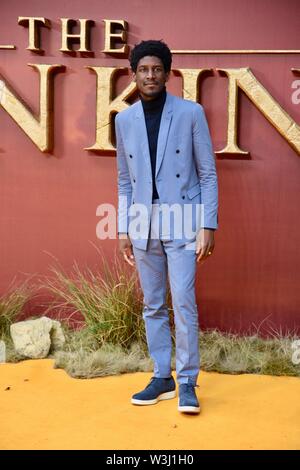 Labrinth, The Lion King Premiere europeo, Odeon Luxe, Leicester Square, Londra. Regno Unito Foto Stock