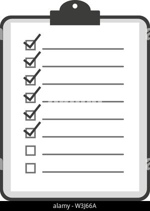 Lista di controllo sulla clipboard Icona o simbolo illustrazione vettoriale Illustrazione Vettoriale