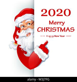 Babbo Natale Pupazzo Di Neve Con Cartello Illustrazione di Stock