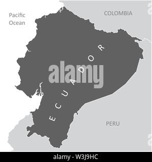 L Ecuador regione mappa in Sud America Illustrazione Vettoriale