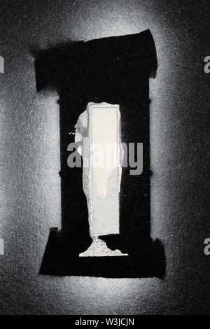 La lettera I grunge paninted spray stencil font Foto Stock