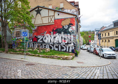 WEIMAR, Germania - circa aprile, 2019: Townscape di Weimar in Turingia, Germania Foto Stock