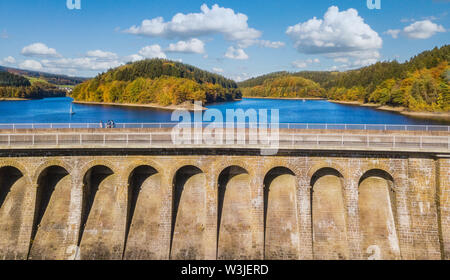 Vista aerea della diga di agger (Aggertalsperre) in Gummersbach Foto Stock