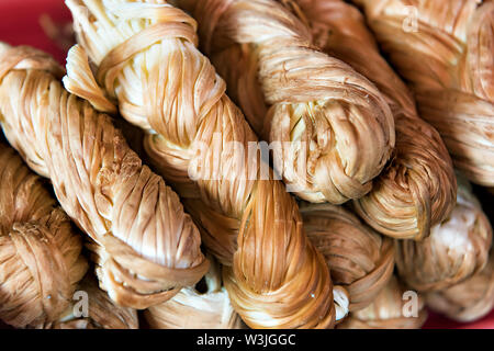 La spiralina formaggio close up Foto Stock