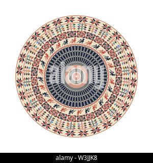 Modello circolare in tradizionale stile palestinese, vettore elemento di design Illustrazione Vettoriale