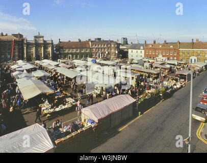 Tuesday Market Place, Kings Lynn, Norfolk, Inghilterra, Regno Unito Foto Stock