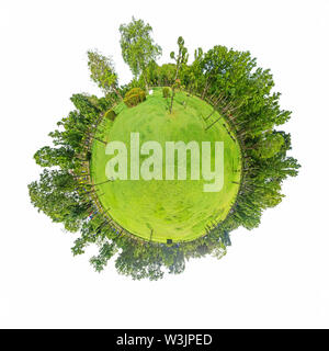 360 panorama del parco pubblico con percorso di clipping interno / circle panorama del parco pubblico Foto Stock