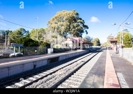 Macedon stazione ferroviaria Foto Stock