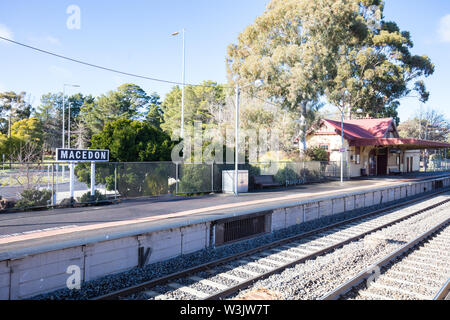 Macedon stazione ferroviaria Foto Stock