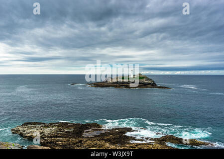 Godrevy Lighthouse, St. Ives Bay, Cornwall, England, Regno Unito, Europa. Foto Stock