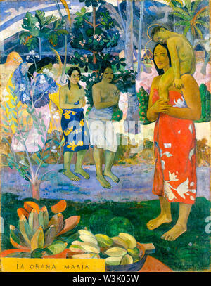 Paul Gauguin, Ia Orana Maria, (Ave Maria), pittura, 1891 Foto Stock