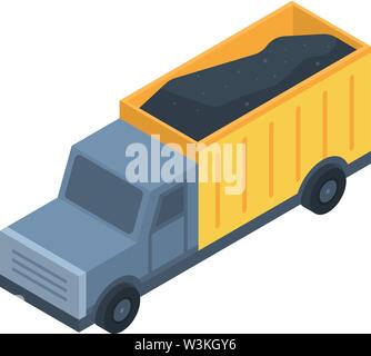 Il carbone truck icona, stile isometrico Illustrazione Vettoriale