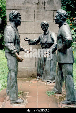 Il Martirio del Medico P Jose Rizal nel Rizal Park di Manila nelle Filippine del Sud-est asiatico in Estremo Oriente. Foto Stock