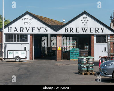 Vecchio Harvey's Brewery edifici, Lewes, East Sussex, England, Regno Unito Foto Stock