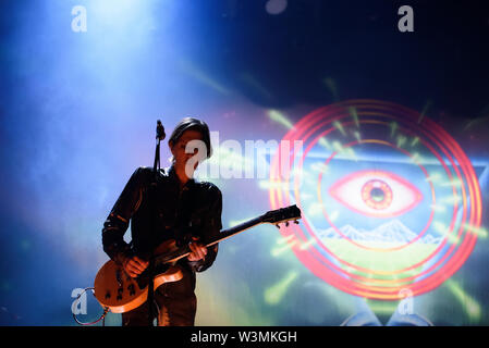 MADRID - giu 28: Turbonegro (rock band) eseguire in concerto presso il Download (musica heavy metal festival), il 28 giugno 2019 a Madrid, Spagna. Foto Stock