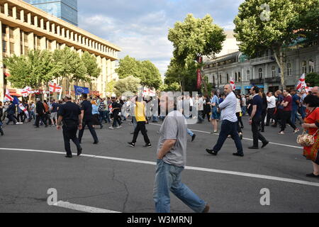 Anti-Russian dimostrazioni di Tbilisi, Georgia (paese) 29 giugno 2019 Foto Stock