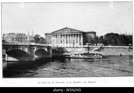 Clément Maurice Paris en plein air, BUC, 1897,020 Le Pont de la Concorde et la Chambre des deputati. Foto Stock