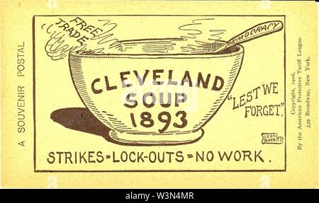 Zuppa di Cleveland, 1893. Colpisce = Lock-out = nessun lavoro. Foto Stock