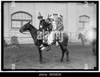 Clown su un cavallo Foto Stock