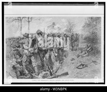 Cobb e Kershaw, le truppe dietro il muro di pietra - C.A. Redwood 1886 ; Evans sc. Foto Stock